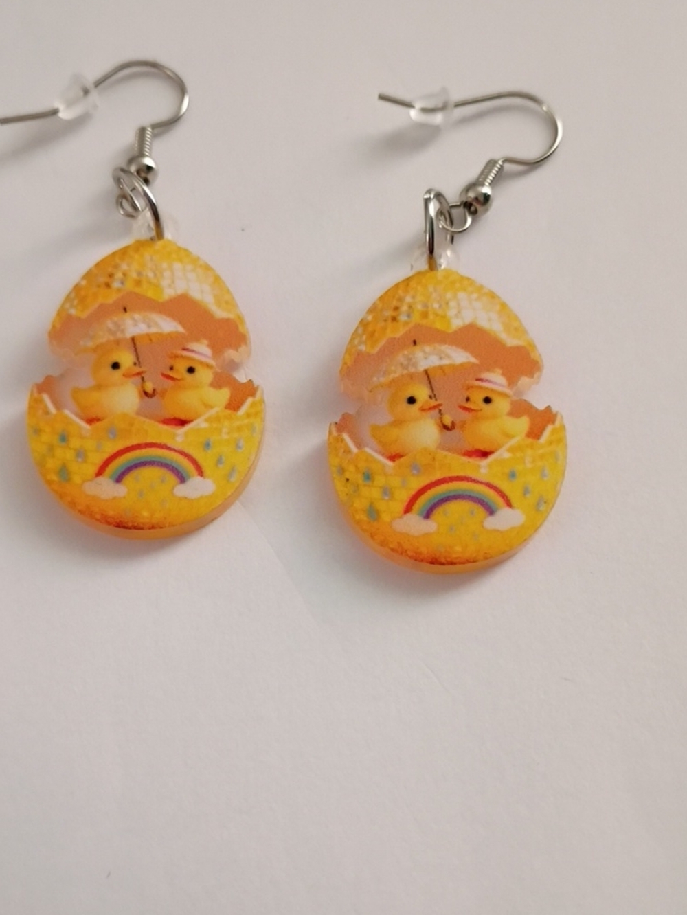 Cute Yellow Chick Egg Drop Earrings - Unbranded
